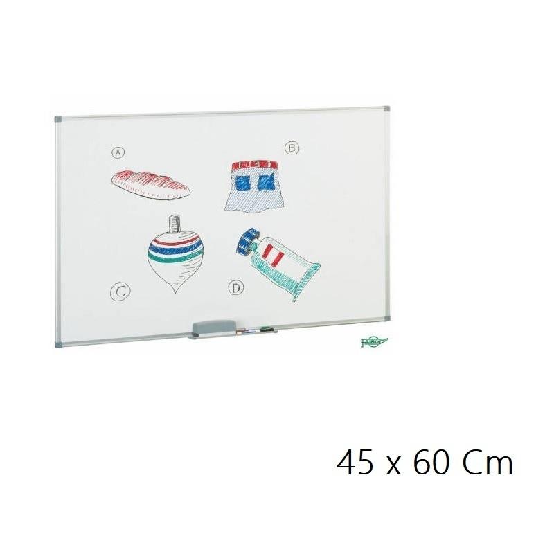 PIZARRA BLANCA MARCO ALUMINIO 45X60CM CON CAJETIN FAIBO