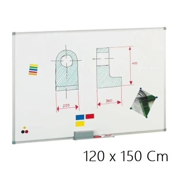 PIZARRA BLANCA MARCO ALUMINIO 100X150CM CON CAJETIN FAIBO