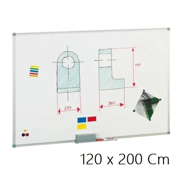PIZARRA BLANCA MARCO ALUMINIO 120X200CM CON CAJETIN FAIBO
