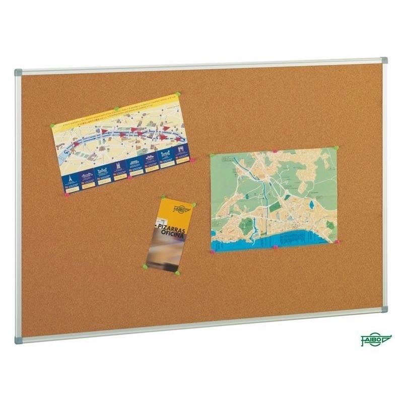 TABLERO ANUNCIOS DE CORCHO 120X150CM MARCO ALUMINIO FAIBO