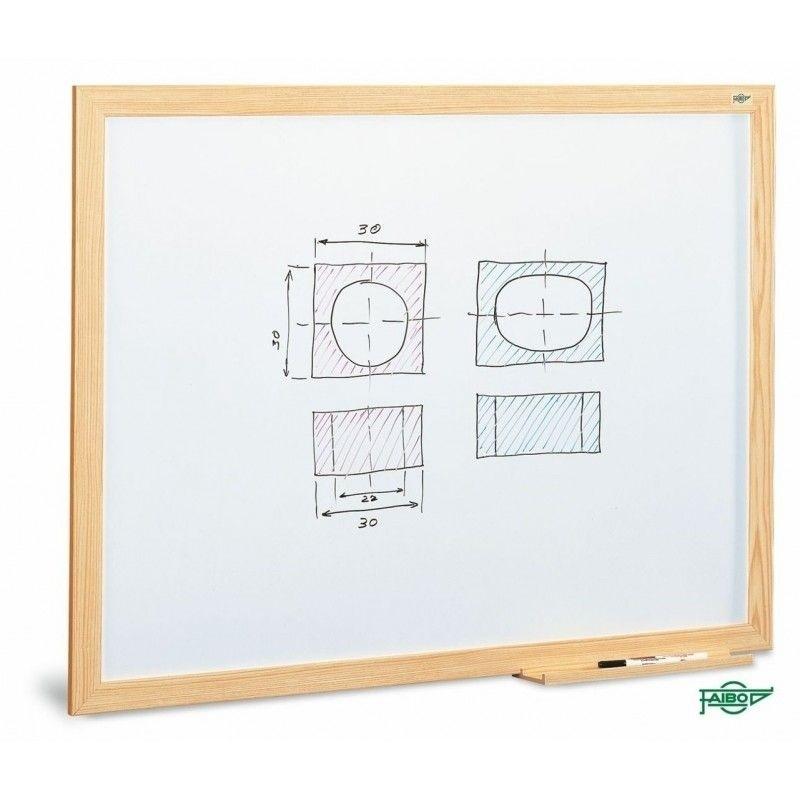 PIZARRA BLANCA FAIBO ESTRATIFICADA MARCO FIBRA 100X150CM CON CAJETIN DE 40CM