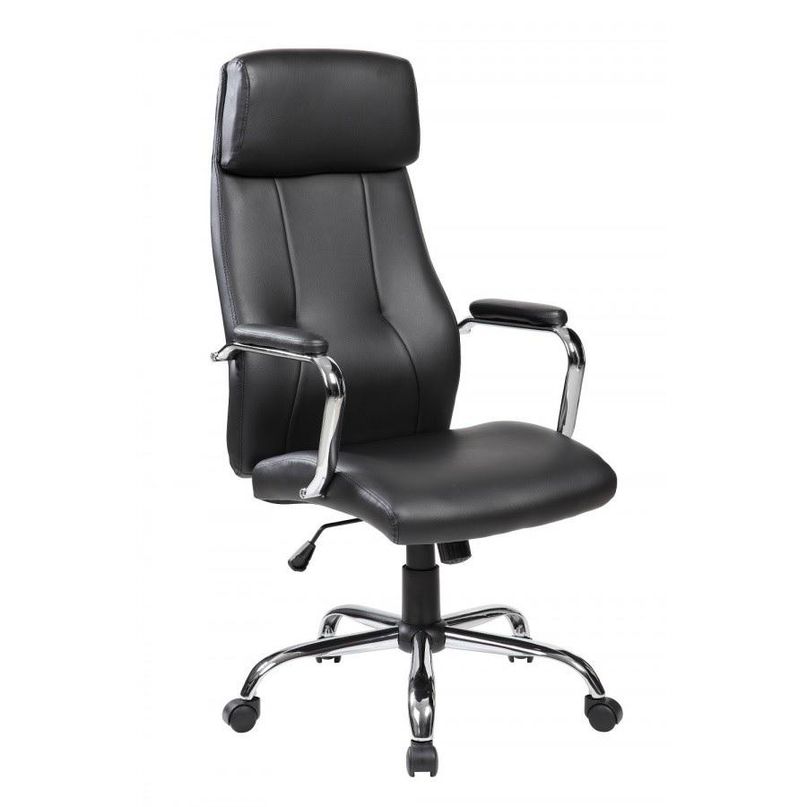 SILLON DIRECCION RD986V22 SIMILPIEL SINCRO BASE CROMADA Y CABECERO ROCADA NEGRO
