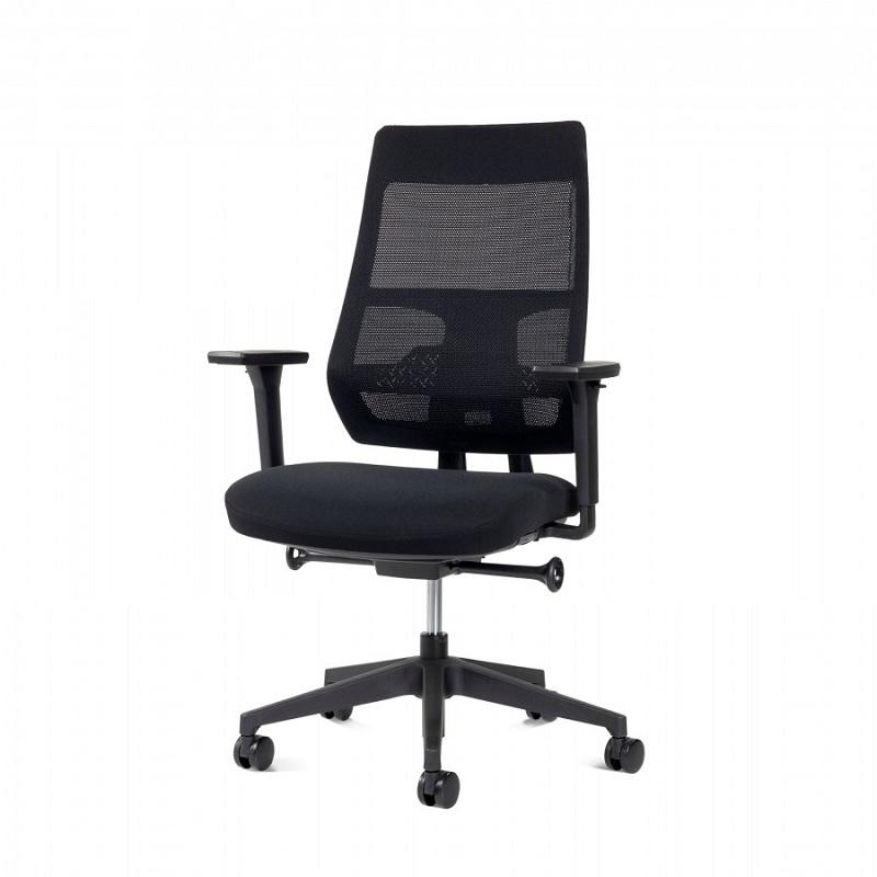 SILLA ERGONOMICA SINCRO MALLA AJUSTE AUTOMATICO AUTOPESANTE BRAZOS REGULABLES EN ALTURA NEGRO