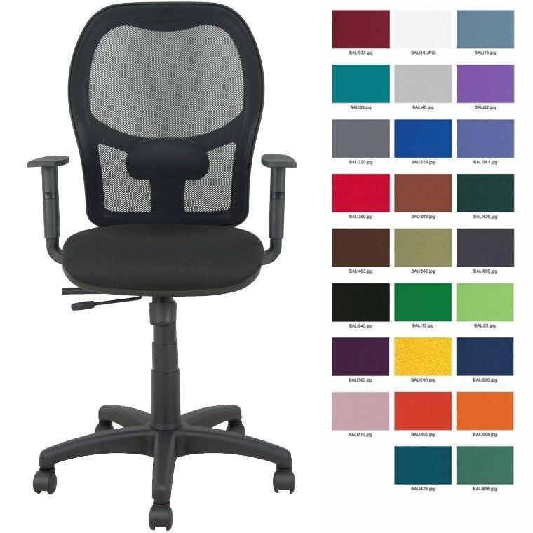 SILLA ALOCEN MALLA NEGRA ASIENTO BALI BRAZOS REGULABLES