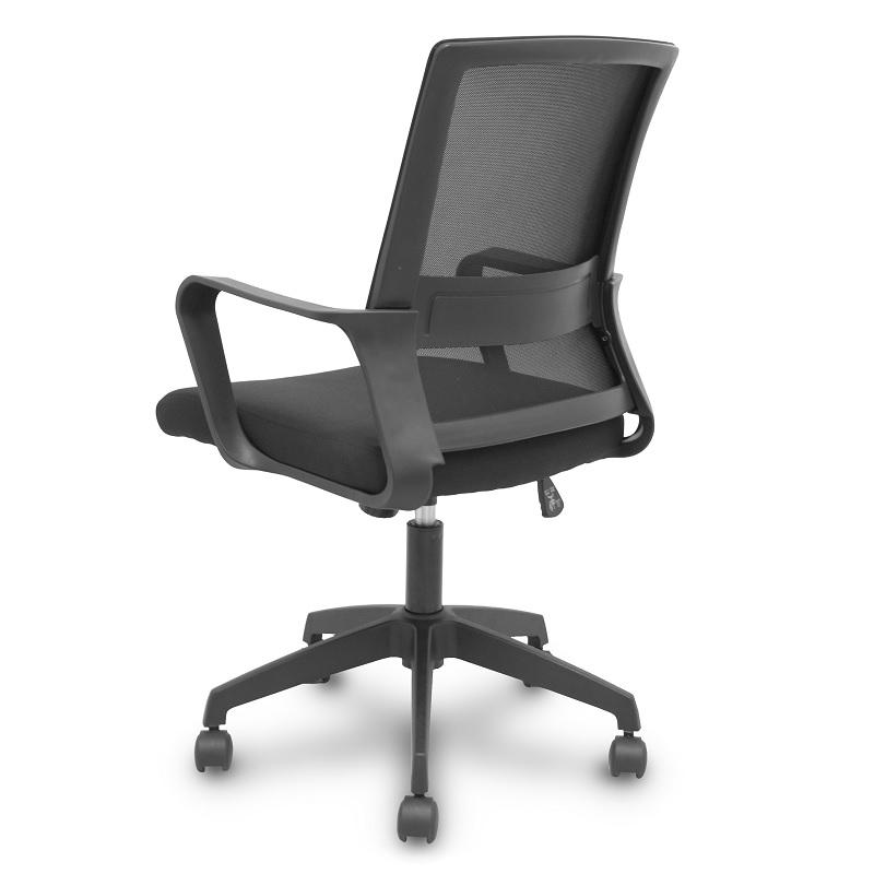 SILLA ERGO535 NEGRA BASCULANTE RESPALDO MALLA NEGRO ASIENTO TELA NEGRO RUEDAS NAILON