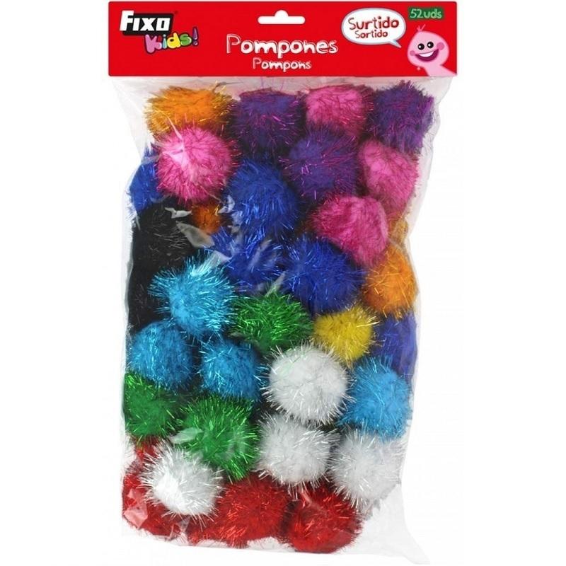 POMPONES SMART COLORES BRILLANTES 5CM. SURTIDOS PACK DE 52