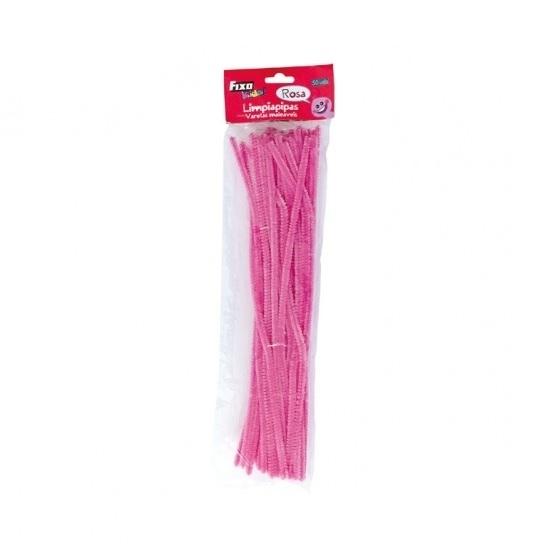 LIMPIAPIPAS FIXO KIDS 30CMX6MM ROSA PACK DE 50