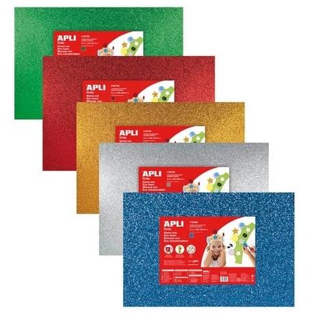 GOMA EVA PURPURINA 40X60CM ROJO APLI ( 13172 )