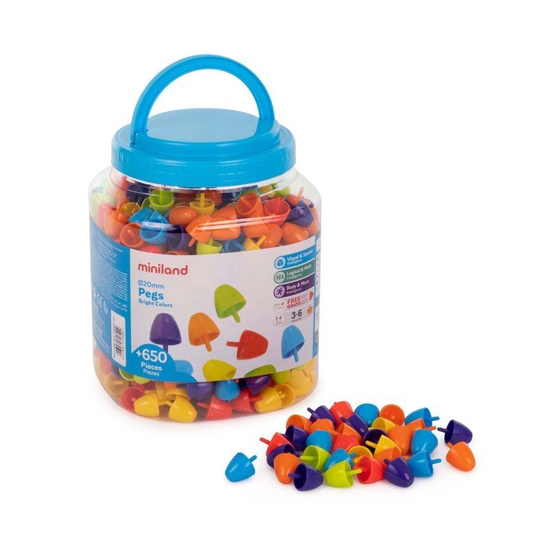PEGS 20 MM 650 PCS. BRIGHT C. MINILAND