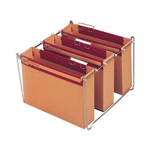 CARPETA COLGANTE DINA4 VISOR SUPERIOR LOMO 75MM VARILLA ACERO  CARTON CORRUGADO AUTOMONTABLE GIO  YBARRA 400021920