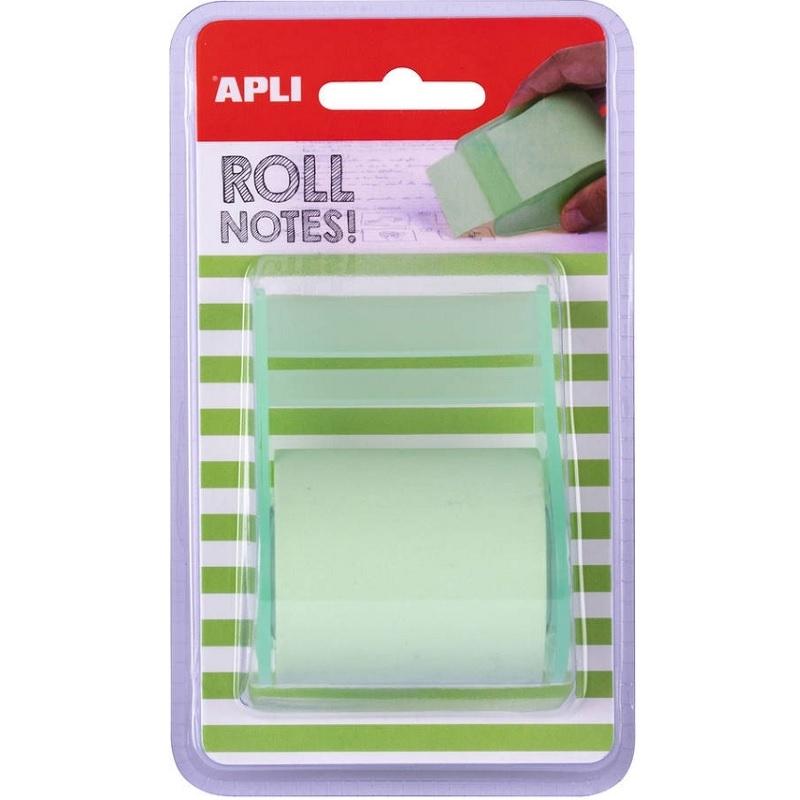NOTAS ADHESIVAS ROLLO DE 8MX50MM VERDE PASTEL APLI ( 18191 )