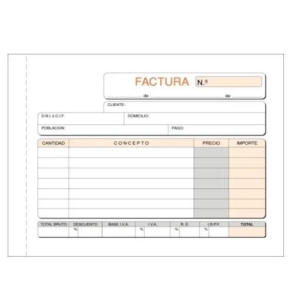TALONARIO FACTURAS 8 APDO DUPLI LOAN T-67