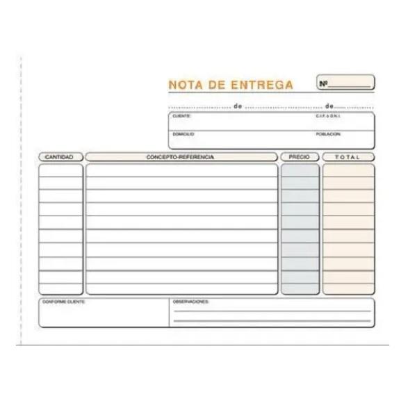 TALONARIO ENTREGAS CUARTO TRIPLICADO NATURAL LOAN T-92