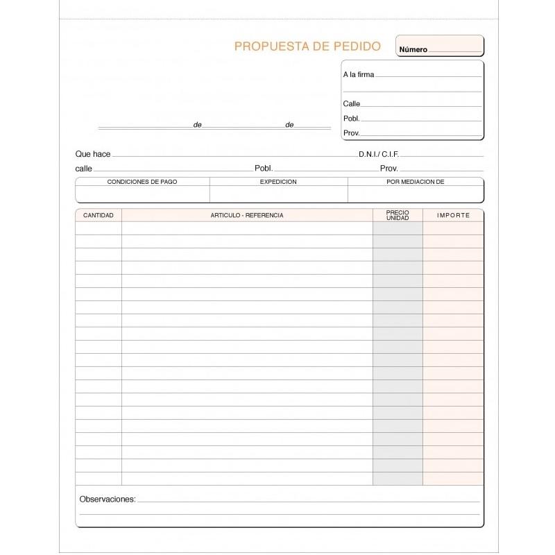 TALONARIO PEDIDOS HOLANDESA TRIPL LOAN