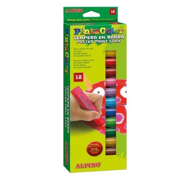 TEMPERA ALPINO SOLIDA PINTACOLOR ESTUCHE DE 12 COLORES 6GR