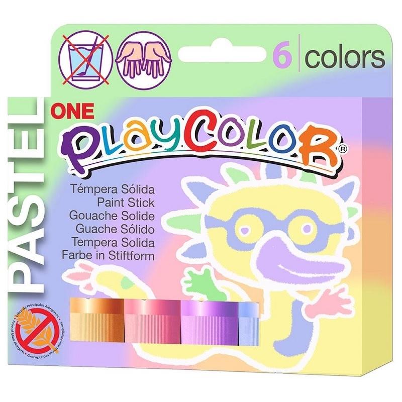 TEMPERA SOLIDA PLAYCOLOR PASTEL 10GR. ESTUCHE DE 6 COLORES