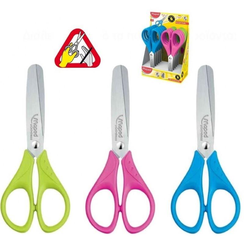 TIJERA  ESCOLAR MAPED ESSENTIAL  ZURDOS 13CM. EXPOSITOR DE 10