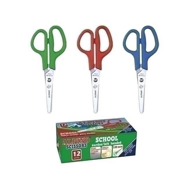 TIJERAS ESCOLARES  ALPINO 13CM. ZURDOS CLIPPER ( 12 )