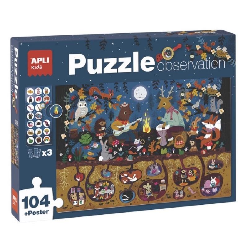 PUZZLE EDUCATIVO APLI KIDS 104 PIEZAS OBSERVACION BOSQUE (+5 AÑOS)