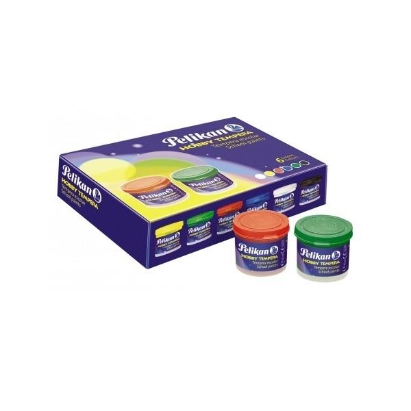 TEMPERA PELIKAN 40ML PINCEL ESTUCHE 6 COLORES SURTIDOS