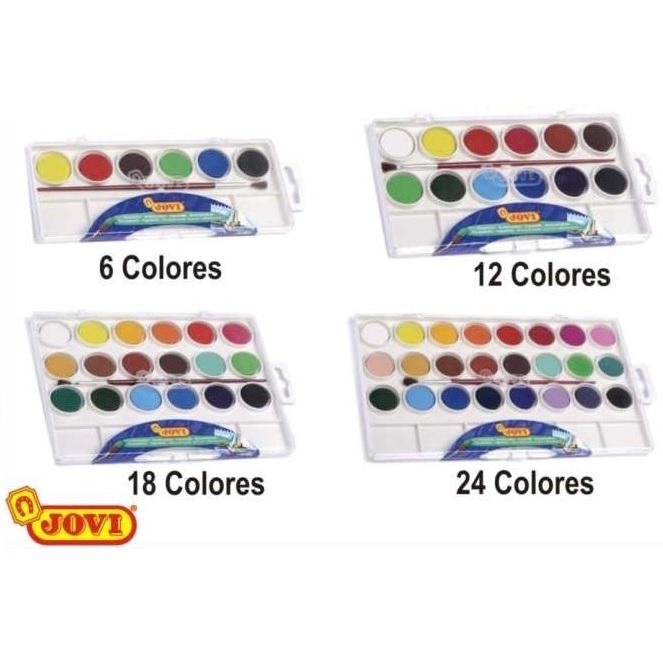 ACUARELAS ESTUCHE COLORES CON PINCEL JOVI 800/18