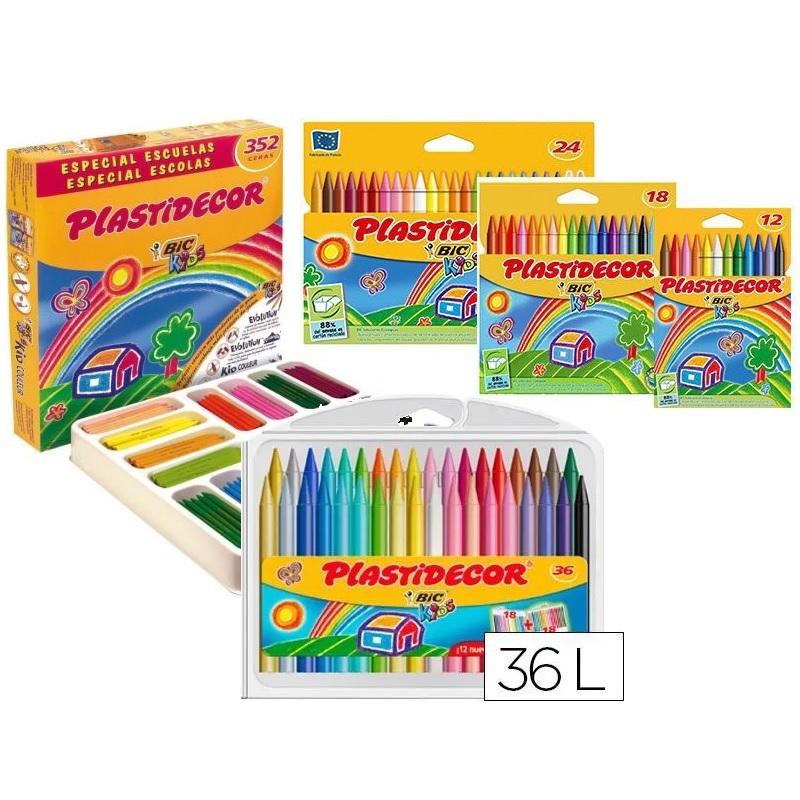 CERAS DURAS ESTUCHE PLASTIDECOR BIC KIDS COLORES SURTIDOS