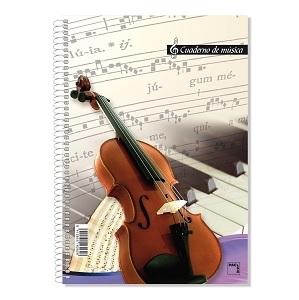 CUADERNO DE MUSICA FOLIO 16 PENTAGRAMAS ESPIRAL PACSA