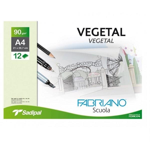 LAMINAS DE DIBUJO DINA4 PAPEL VEGETAL FABRIANO SOBRE 12UDS 90GR