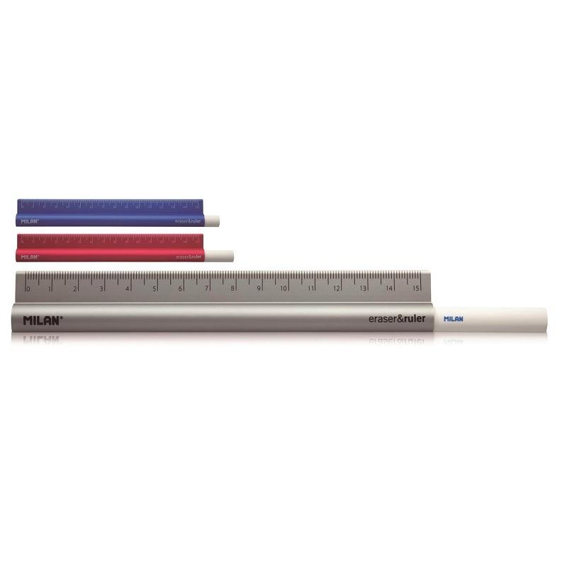 GOMA DE BORRAR ERASER & RULER METAL TOUCH MILAN ( 10 )