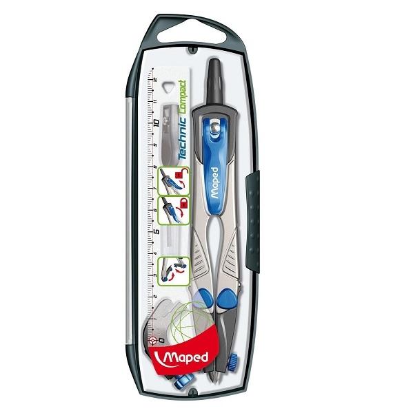 COMPAS MAPED TECHNIC ESTUCHE 4 PIEZAS:1 COMPAS,1 ABRAZADERA,1 AFILAMINAS, 1 ESTUCHE MINAS