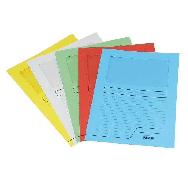 SUBCARPETA CON VENTANA FOLIO COLORES PAQUETE DE 10 UNIDADES