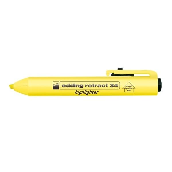 MARCADOR FLUORECENTE EDDING RE 34 RETRACTIL AMARILLO