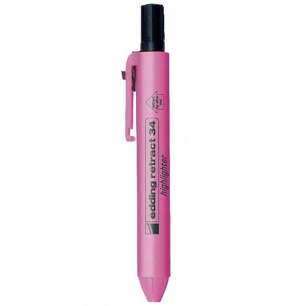 MARCADOR FLUORECENTE EDDING RE 34 RETRACTIL ROSA