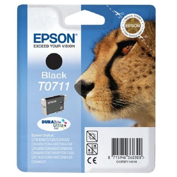 CARTUCHO ORIGINAL EPSON T711 NEGRO STYLUS D-78/92/120/DX-4000/5000/6000/7000F C13T07114012