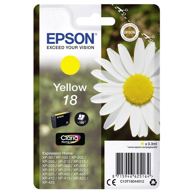 CARTUCHO ORIGINAL EPSON INKJET AMARILLO 18 180P XP-30/102/2XX/3XX/4XX C13T18044012 O C13T18044020
