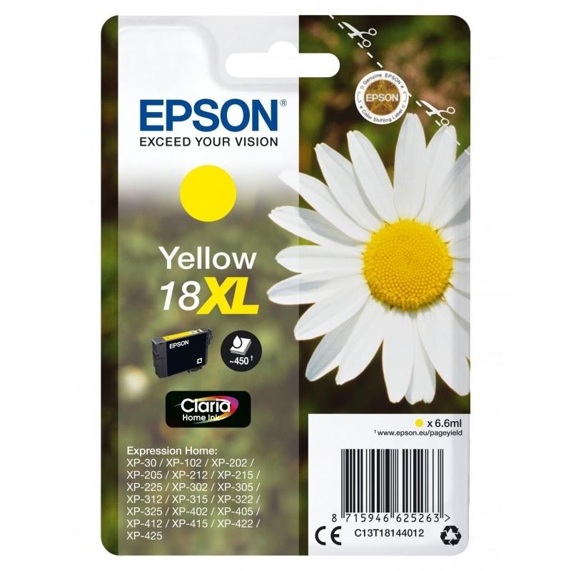 CARTUCHO ORIGINAL EPSON 18XL AMARILLO EXPRESSION HOME XP-102/205/215/305/405 - C13T18144012