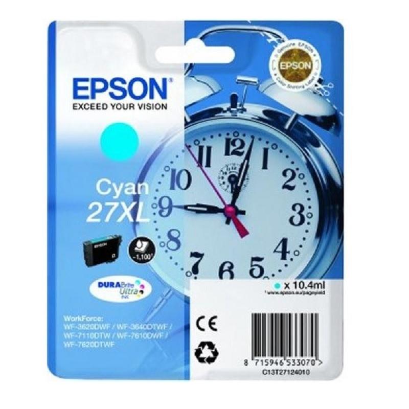 CARTUCHO ORIGINAL EPSON 27XL CIAN WORKFORCE WF-3000 7000 - C13T27124012