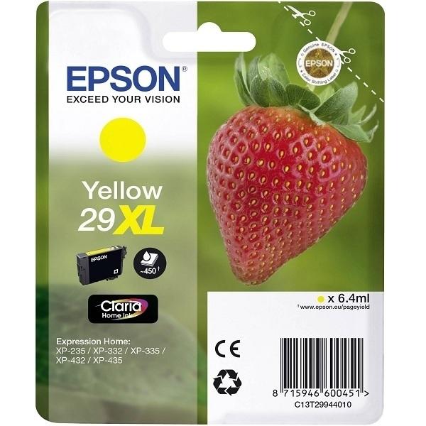 CARTUCHO ORIGINAL EPSON 29XL AMARILLO XP 235 332 335 432 435 - C13T29944010