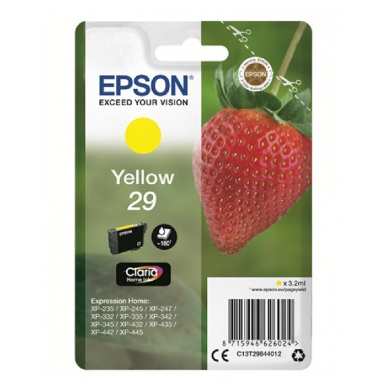 CARTUCHO ORIGINAL EPSON INKJET AMARILLO CLARIA HOME 29 180P XP2XX/3XX/4XX C13T29844012