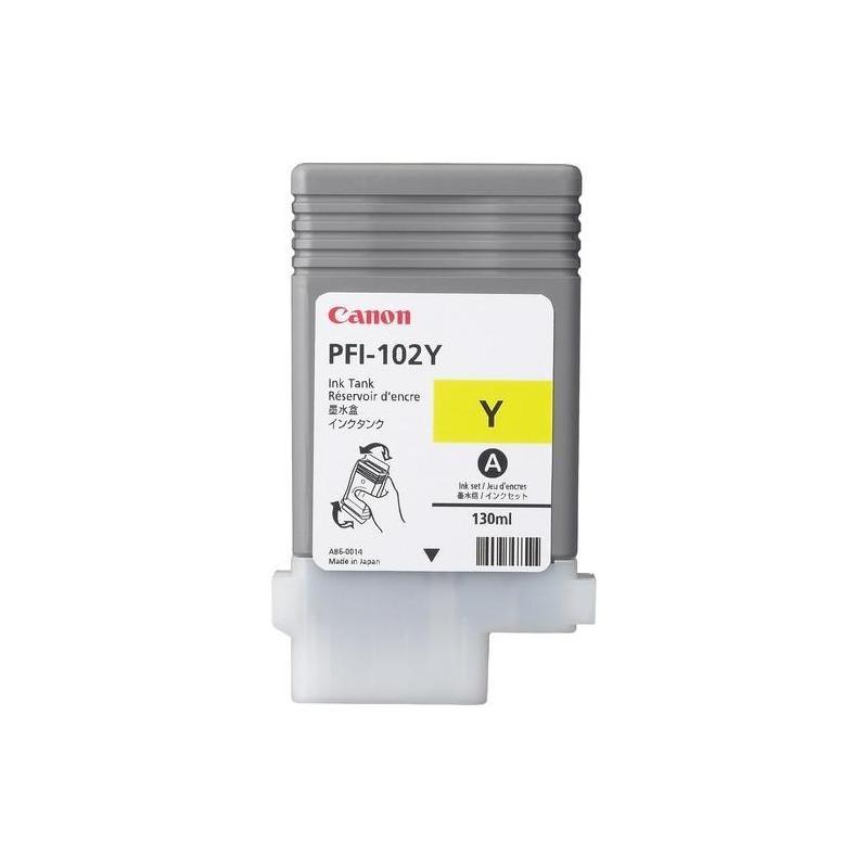 CONS. PLOTTER CANON PFI102Y  IPF650/IPF655/IPF750/IPF755/IPF760/IPF765 DEP.TINT.AMARILLA COLORANTE (130 ML) (0898B001AA)