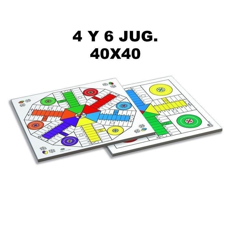 TABLERO DE PARCHIS 6 O 4 JUGADORES 40X40CM