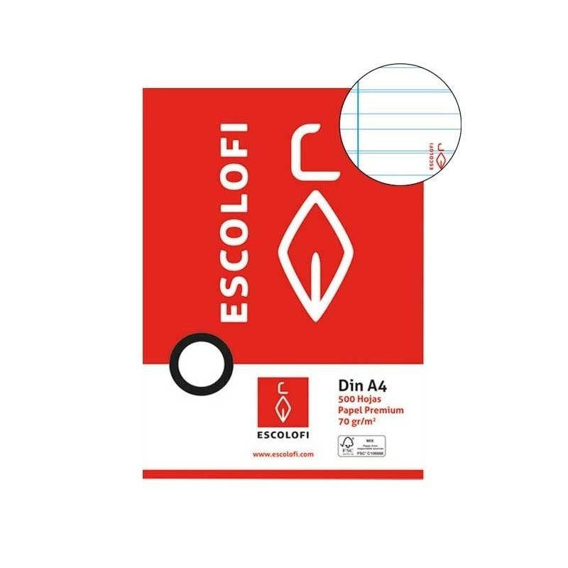 RECAMBIO DINA4 MONTESSORI 3,5MM 100H 70GR CON MARGEN SIN PERFORAR ESCOLOFI RESMA