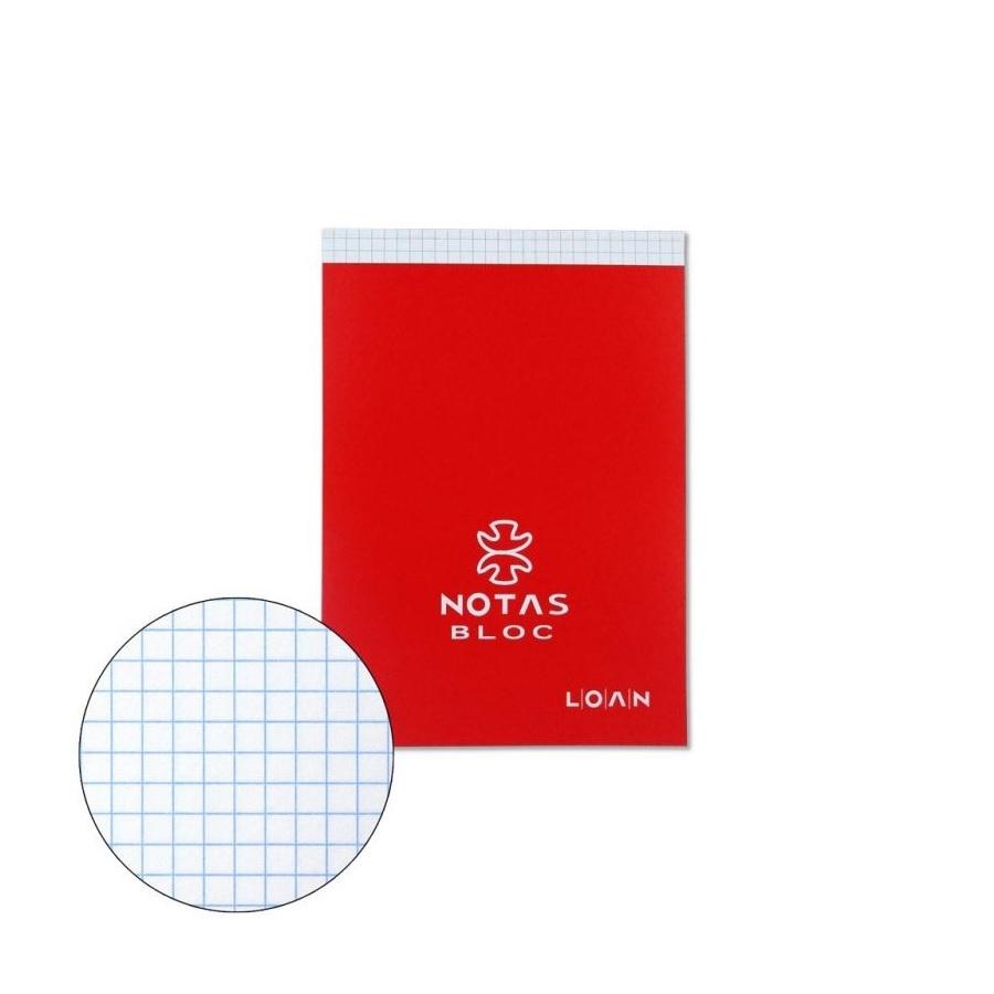 BLOCK DE NOTAS 8º OCTAVO CON TAPA T-508 CUADRICULA 4X4 LOAN