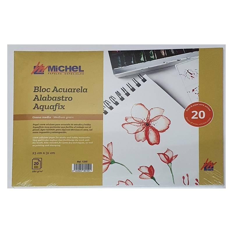 BLOCK DE DIBUJO ACUARELA ENCOLADO DINA4 20H 280GR MICHEL REF. 1255