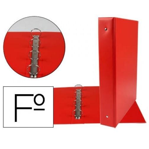 CARPETA 4 ANILLAS 25MM FOLIO PVC ROJO GRAFOPLAS