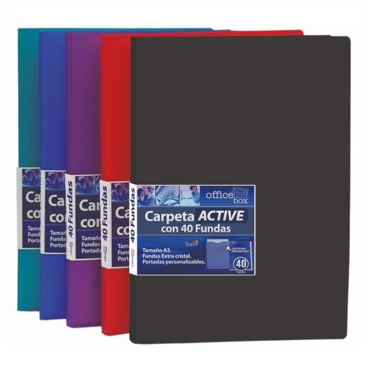 CARPETA DE 40 FUNDAS DINA3  COLORES SURTIDOS REF. 14115