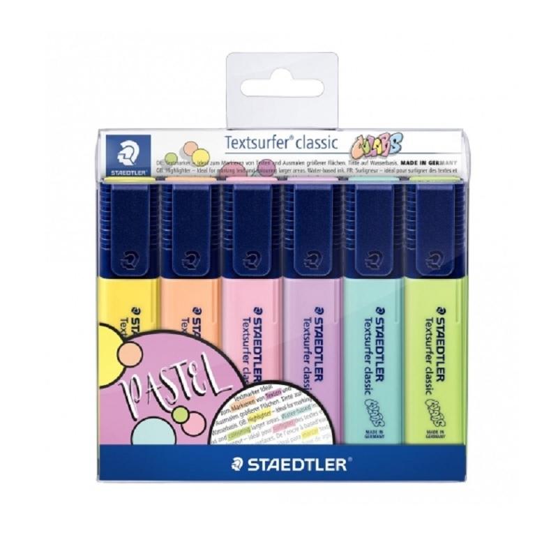 MARCADORES FLUORESCENTES STAEDTLER 364 TEXTSURFER CLASSIC PASTEL&VINTAGE ESTUCHE 6 COLORES