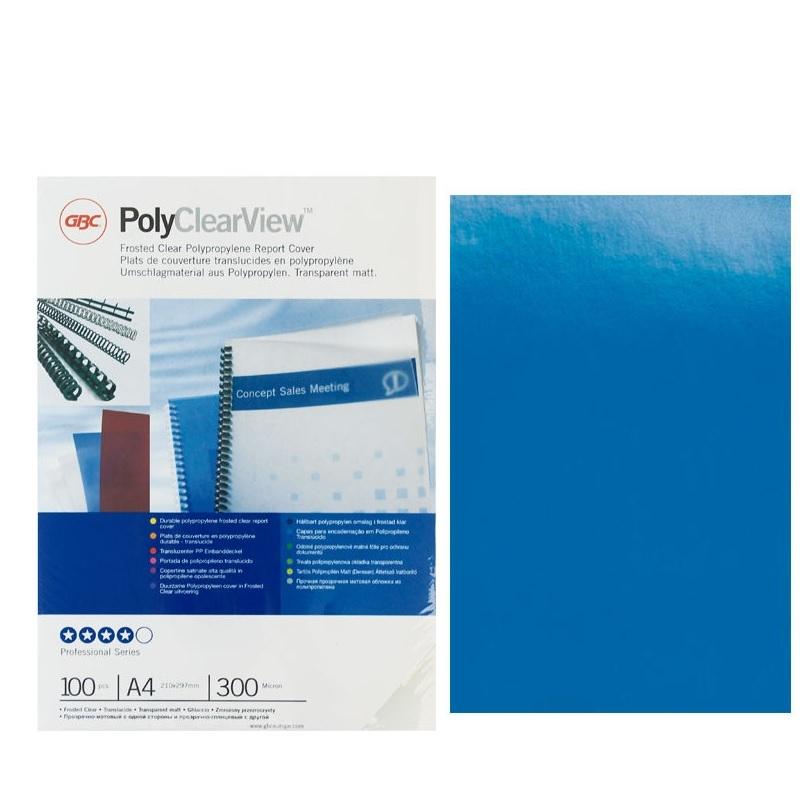 TAPAS ENCUADERN DINA4  300NMICRAS 100 UNIDADESCOLOR AZUL