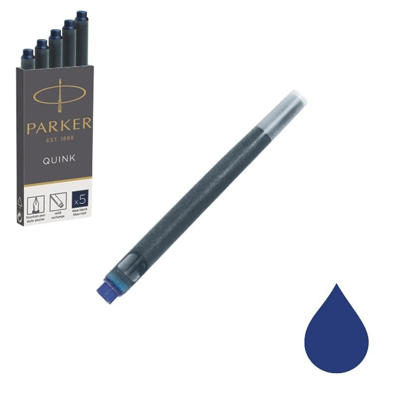RECAMBIO CARTUCHOS PLUMA PARKER CARTUCHOS PLUMA AZUL/NEGRO 5UDS