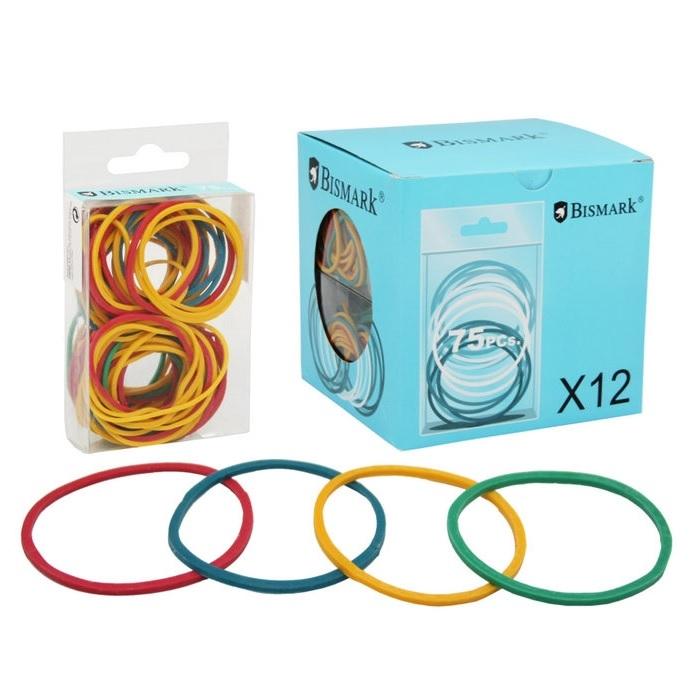 GOMAS ELASTICAS CAJA 75 ANILLOS GOMA COLORES SURTIDOS